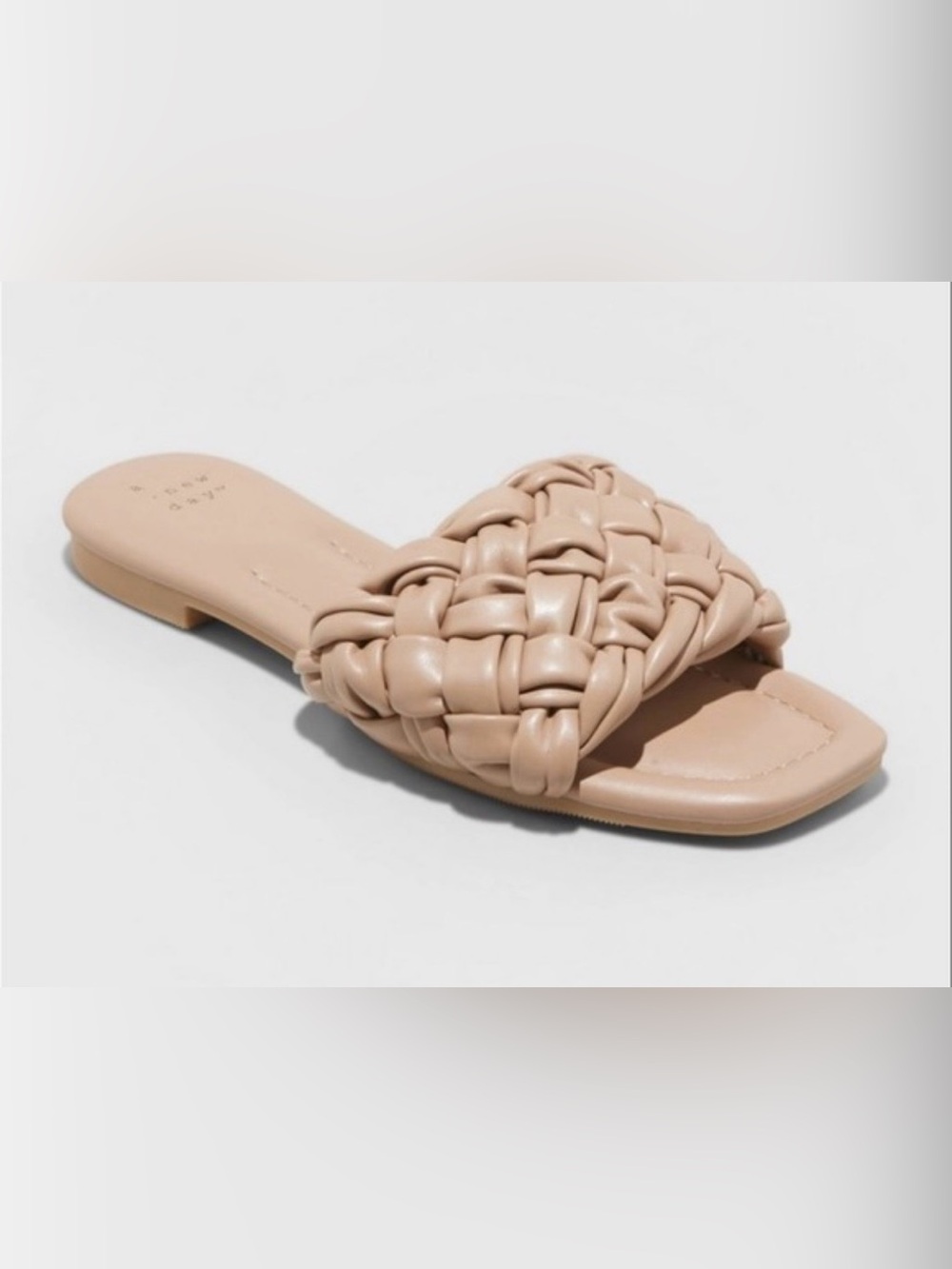 Marc Fisher Braided Slide minimalist Sandal in Beige
